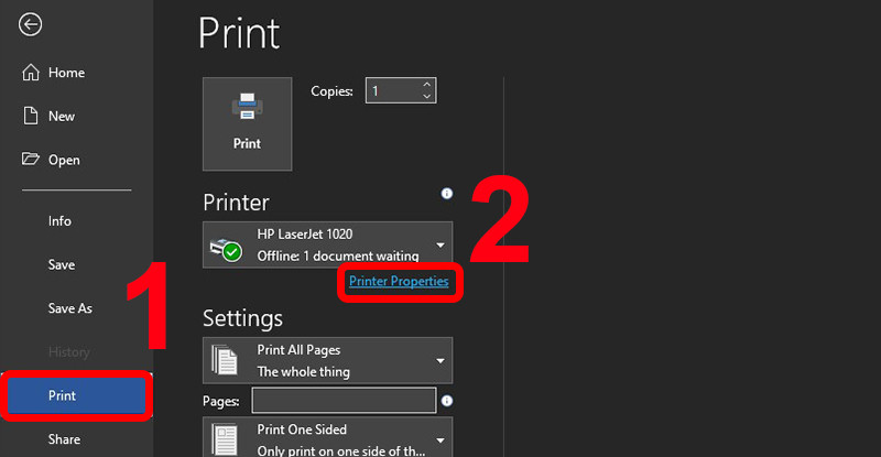 đặt đúng cỡ giấy in để tránh lỗi máy in không kéo giấy