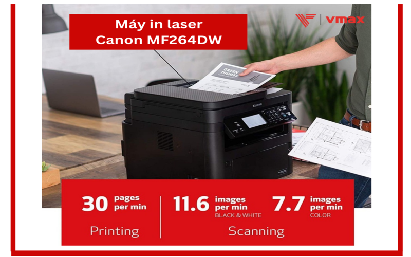 Máy in laser đa chức năng Canon MF264DW với tốc độ cao