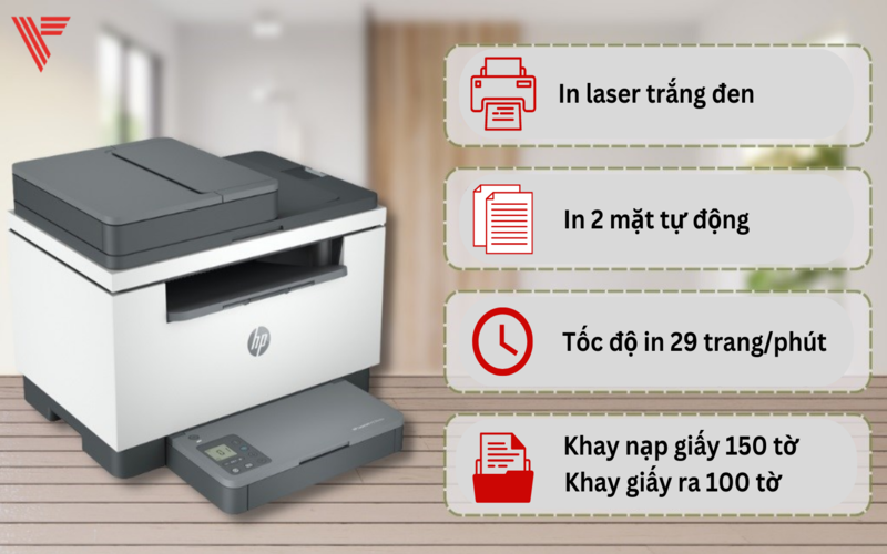 Máy in HP LaserJet MFP M236DW nâng cao hiệu suất làm việc
