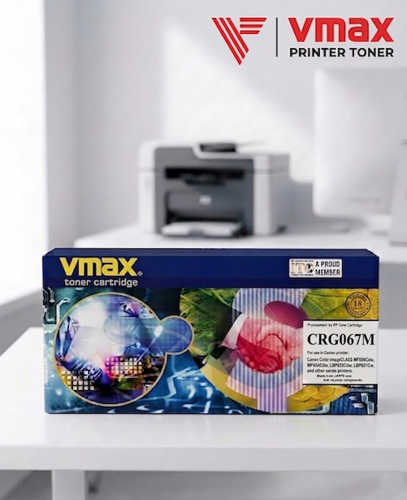 Mực laser VMAX CANON CRG 067 Hồng (Megenta-có chíp)