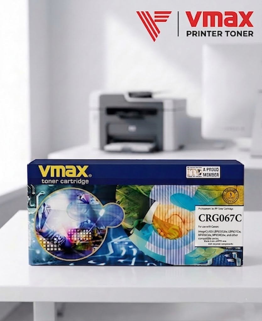 Mực laser VMAX CANON CRG 067 Xanh (Cyan-có chíp)
